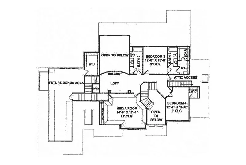 Traditional House Plan Second Floor - Ellendale Luxury Home 019S-0038 | House Plans and More
