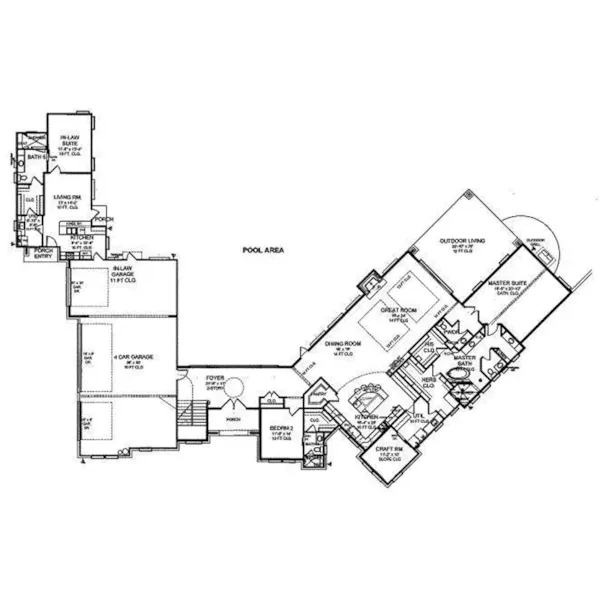 Contemporary House Plan First Floor - Pablo Point Luxury Modern Home 019S-0040 - Shop House Plans and More