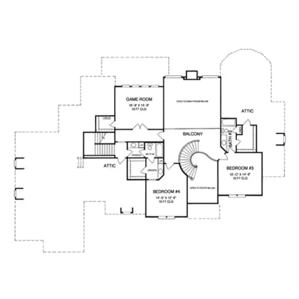 Country French House Plan Second Floor - 019S-0041 - Shop House Plans and More