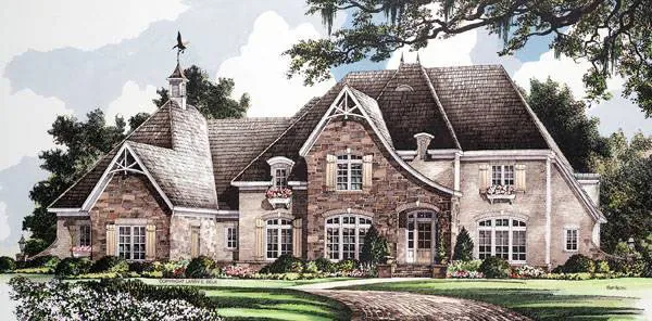 Country House Plan Front of Home - 019S-0041 - Shop House Plans and More