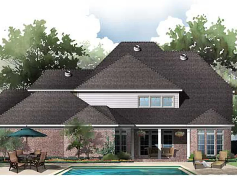 Country French House Plan Rear Photo 01 - 019S-0042 - Shop House Plans and More