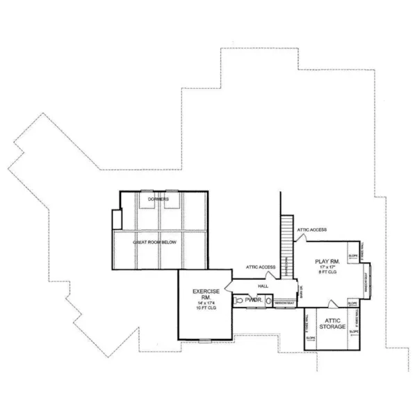 Rustic House Plan Second Floor - 019S-0043 - Shop House Plans and More