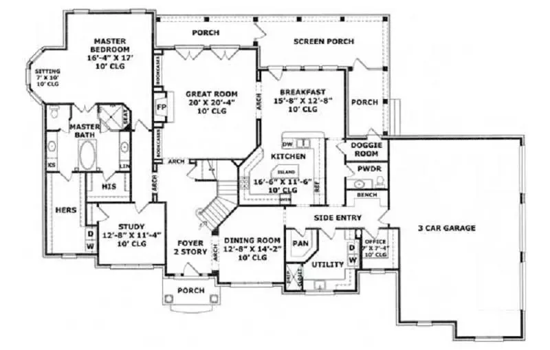 Luxury House Plan First Floor - Meredith Luxury Home 019S-0045 | House Plans and More