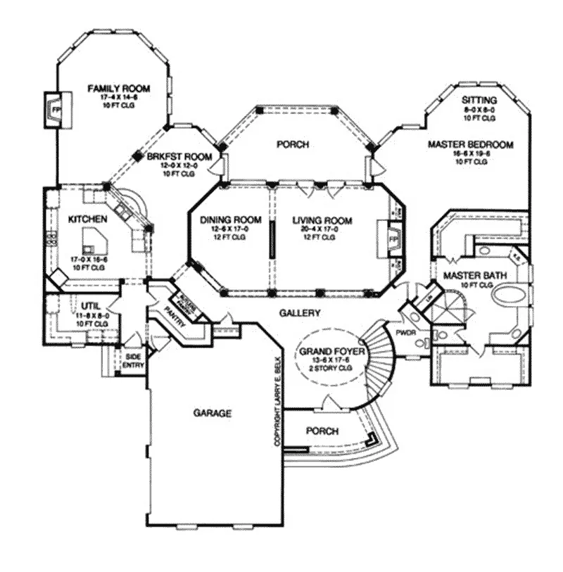 Country French House Plan First Floor - 019S-0046 - Shop House Plans and More