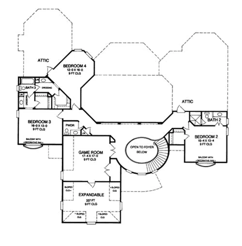 European House Plan Second Floor - 019S-0046 - Shop House Plans and More