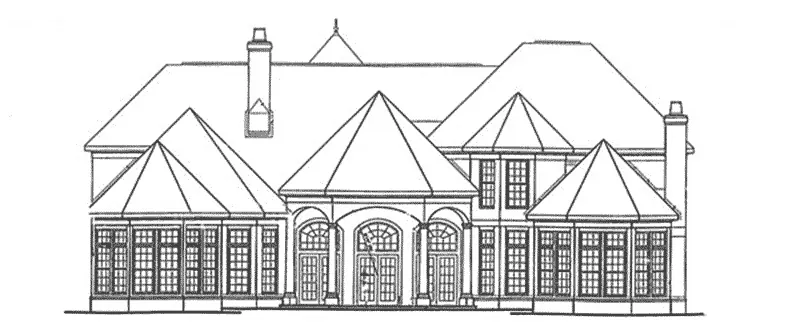 Country French House Plan Rear Elevation - 019S-0046 - Shop House Plans and More