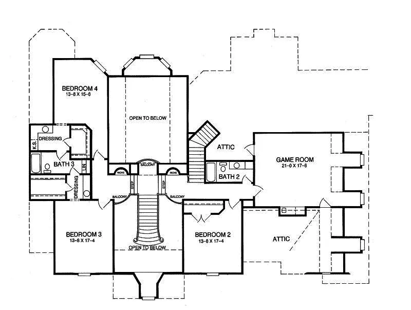 English Cottage House Plan Second Floor - 019S-0049 - Shop House Plans and More