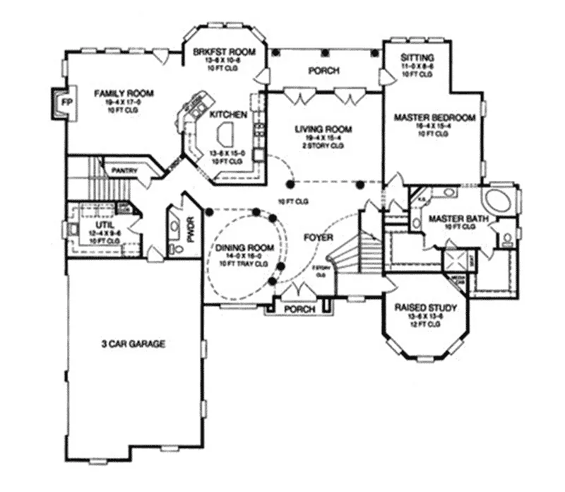 European House Plan First Floor - 019S-0050 - Shop House Plans and More