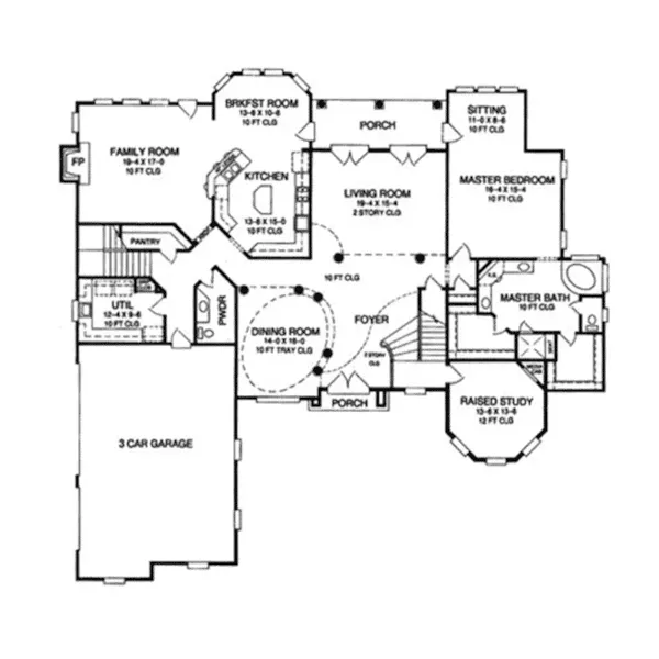 Country House Plan First Floor - 019S-0050 - Shop House Plans and More