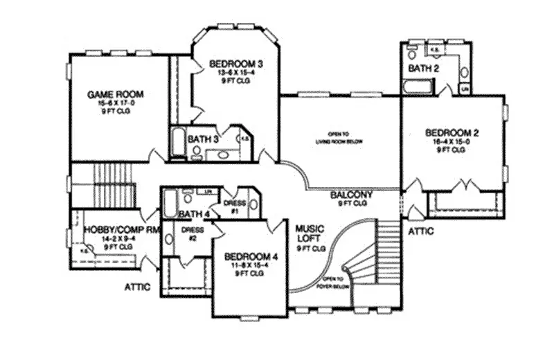 Country House Plan Second Floor - 019S-0050 - Shop House Plans and More