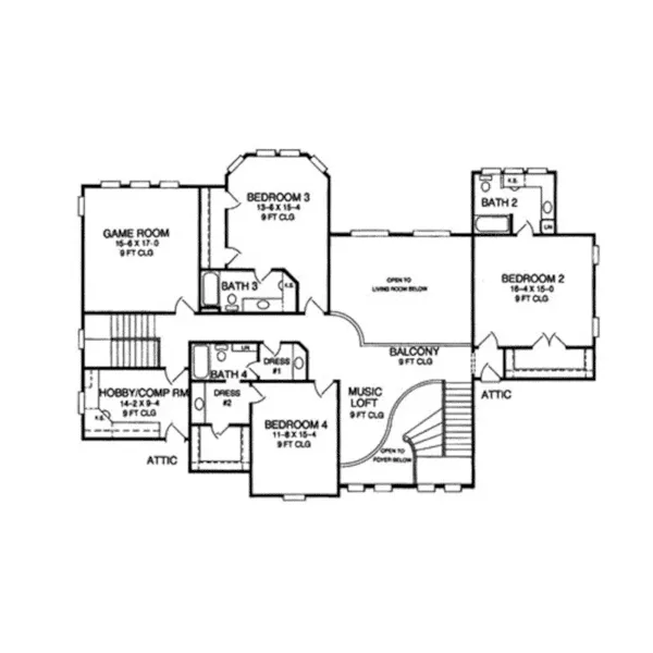 Country House Plan Second Floor - 019S-0050 - Shop House Plans and More