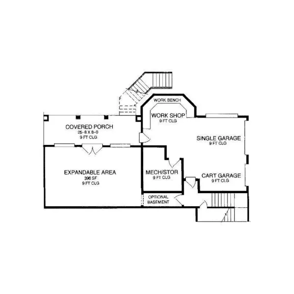 Colonial House Plan Basement Floor - 019S-0051 - Shop House Plans and More