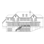 Colonial House Plan Rear Elevation - 019S-0051 - Shop House Plans and More