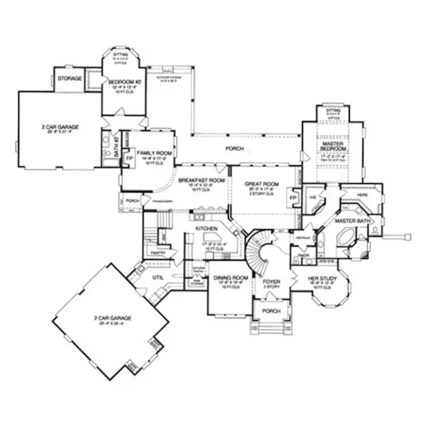 Luxury House Plan First Floor - 019S--0055 | House Plans and More