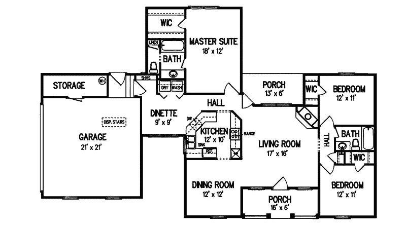 European House Plan First Floor - Limestone Creek European Home 020D-0002 - Shop House Plans and More
