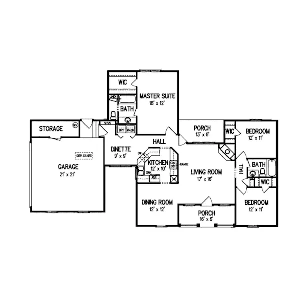 Traditional House Plan First Floor - Limestone Creek European Home 020D-0002 - Shop House Plans and More