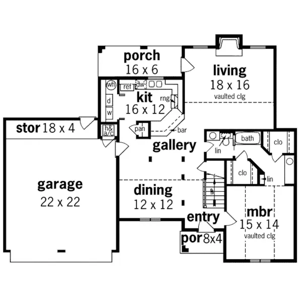 Tudor House Plan First Floor - Huntley Point European Home 020D-0004 - Search House Plans and More