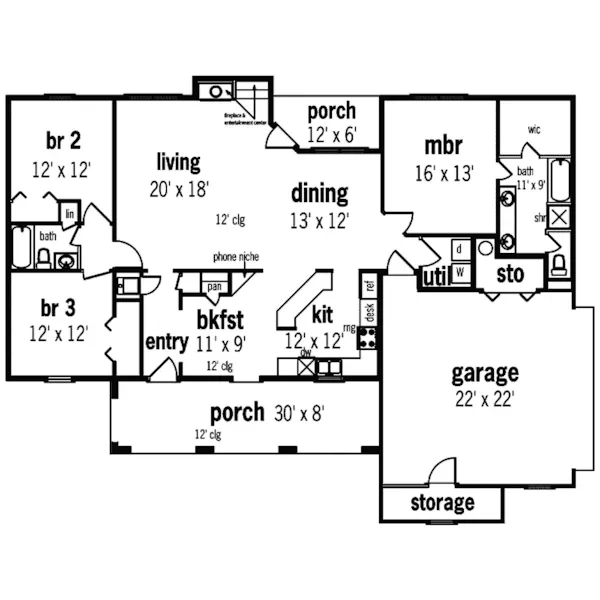 Traditional House Plan First Floor - Sanders Hill European Home 020D-0005 - Shop House Plans and More