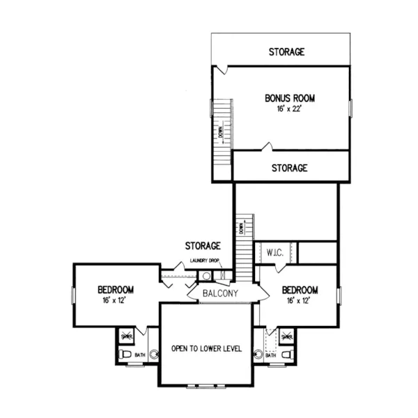 Traditional House Plan Second Floor - Kings Hill Country Farmhouse 020D-0010 - Search House Plans and More