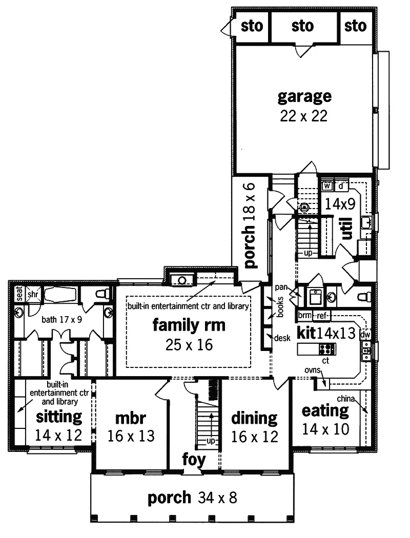Southern House Plan First Floor - Rimini Southern Home 020D-0013 - Shop House Plans and More