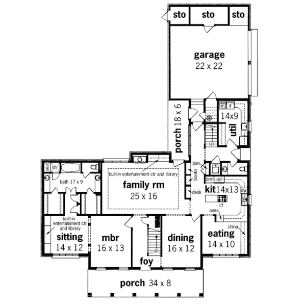 Lowcountry House Plan First Floor - Rimini Southern Home 020D-0013 - Shop House Plans and More