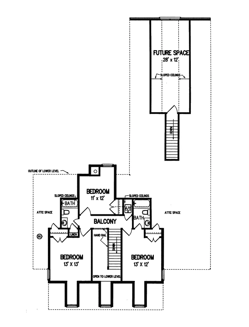 Traditional House Plan Second Floor - Rimini Southern Home 020D-0013 - Shop House Plans and More