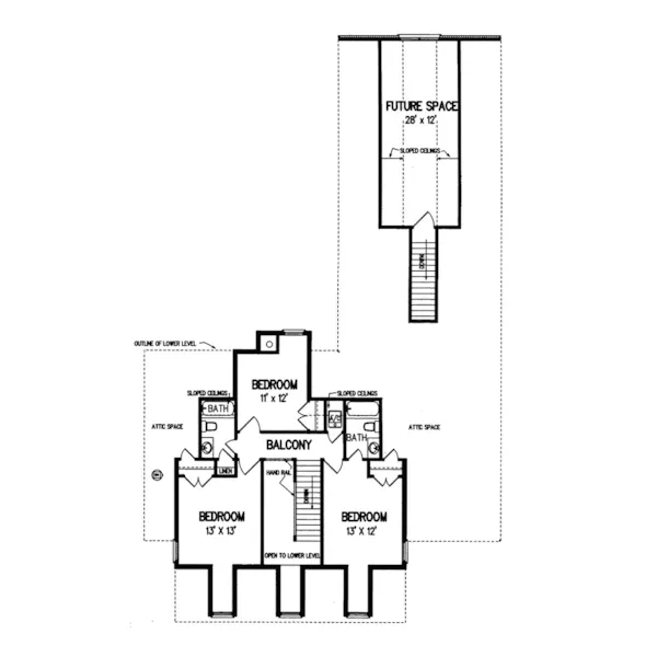 Lowcountry House Plan Second Floor - Rimini Southern Home 020D-0013 - Shop House Plans and More