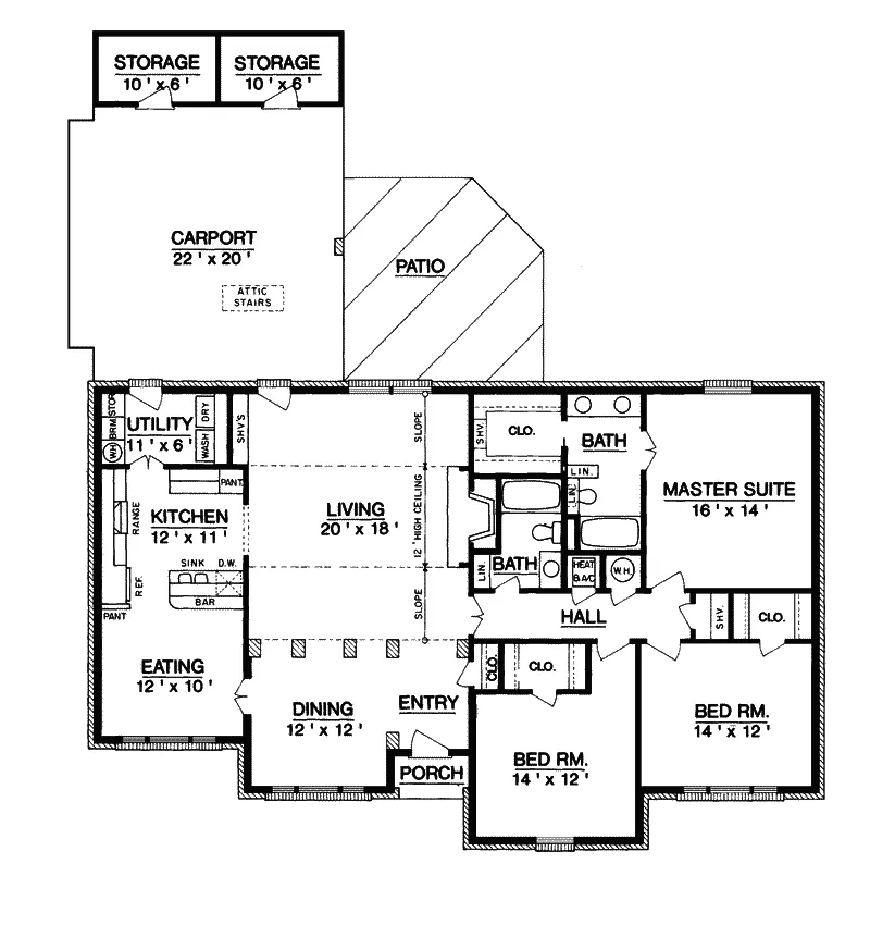 Traditional House Plan First Floor - Spring Creek Ranch Home 020D-0017 - Shop House Plans and More