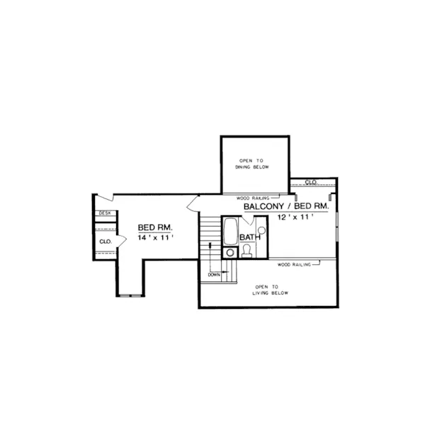 Southern House Plan Second Floor - Hobson Mill Bungalow Home 020D-0018 - Search House Plans and More