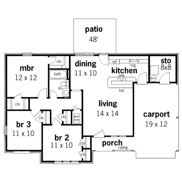 Ranch House Plan First Floor - Stevensville Tudor Ranch Home 020D-0022 - Shop House Plans and More