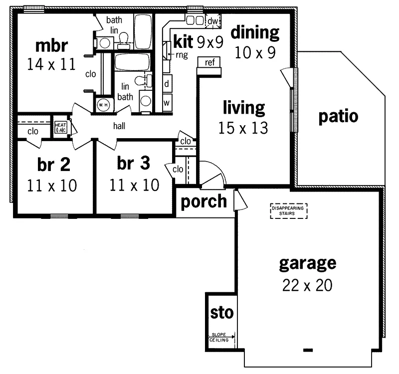 Country House Plan First Floor - Gentry Cove Cottage Home 020D-0024 - Search House Plans and More