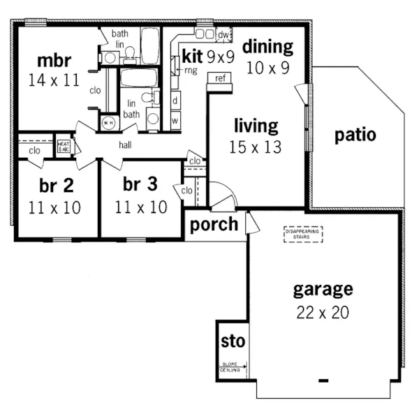 Country House Plan First Floor - Gentry Cove Cottage Home 020D-0024 - Search House Plans and More