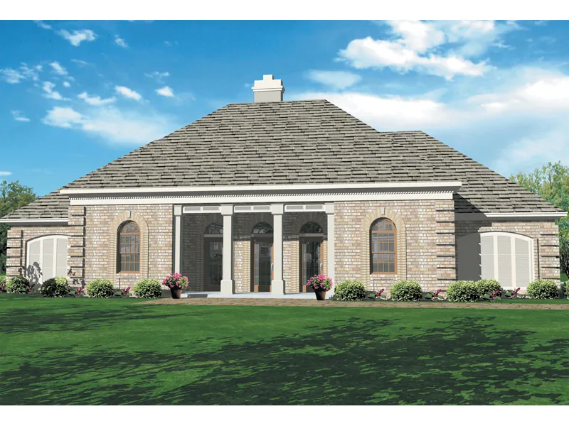 Symmetrical Brick Ranch Home With Corner Quoins