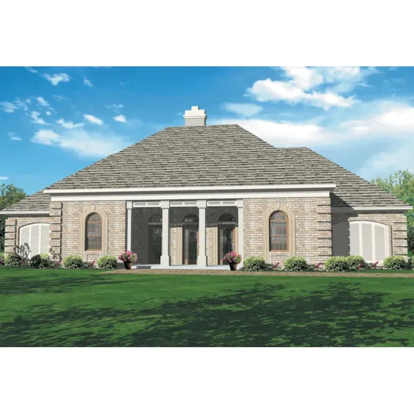 Symmetrical Brick Ranch Home With Corner Quoins