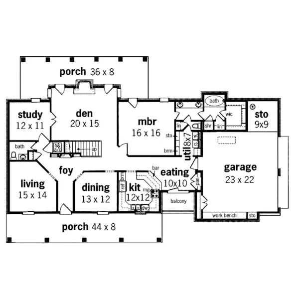 Country House Plan First Floor - Amorel Luxury Southern Home 020D-0040 - Search House Plans and More