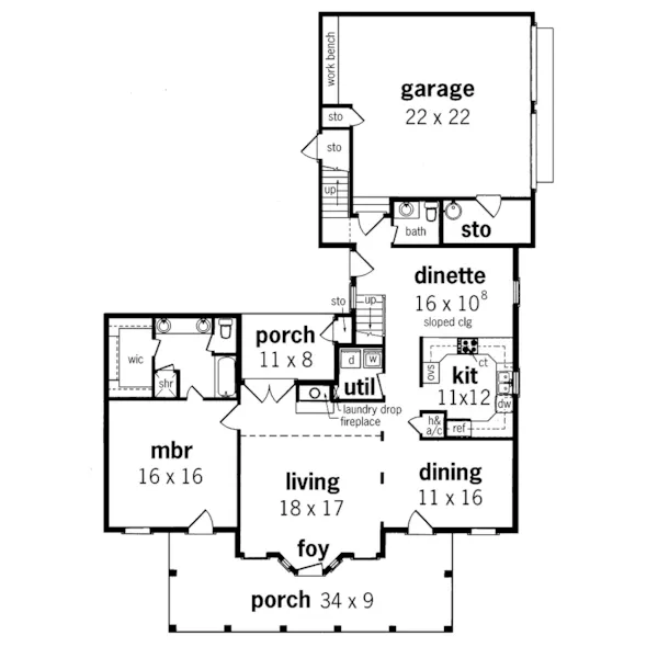 Southern House Plan First Floor - Sedgwick Southern Home 020D-0044 - Shop House Plans and More