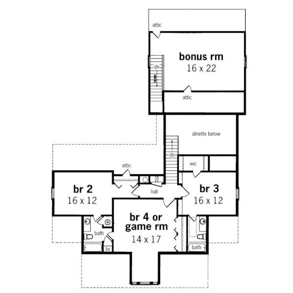 Country House Plan Second Floor - Sedgwick Southern Home 020D-0044 - Shop House Plans and More