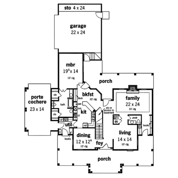 Luxury House Plan First Floor - Melbourne Plantation Home 020D-0048 - Shop House Plans and More