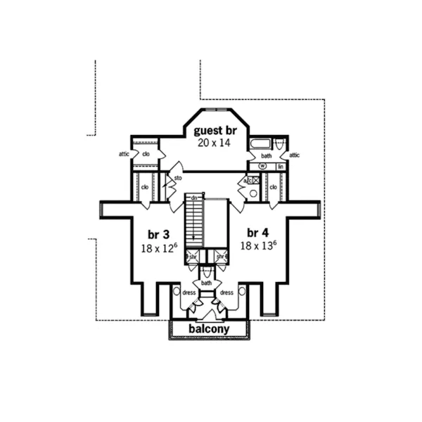 Luxury House Plan Second Floor - Melbourne Plantation Home 020D-0048 - Shop House Plans and More