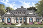 Stucco Ranch With Trio Of Dormers And Front Porch Arches