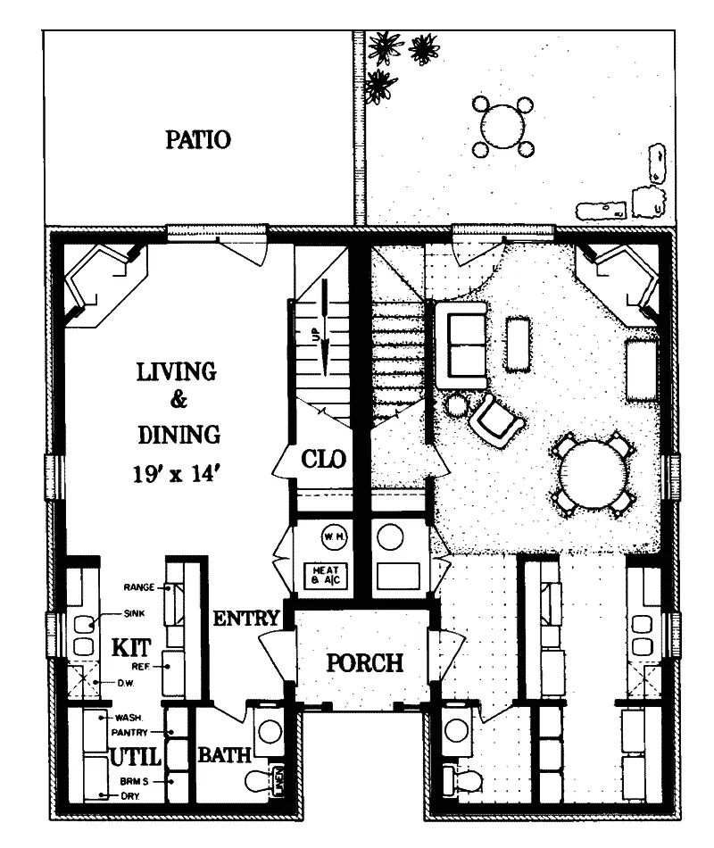 Multi-Family House Plan First Floor - Cherry Valley Two-Story Duplex 020D-0066 - Search House Plans and More