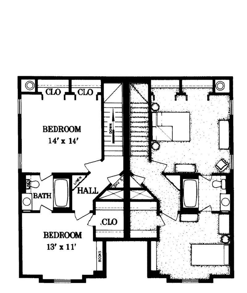 Multi-Family House Plan Second Floor - Cherry Valley Two-Story Duplex 020D-0066 - Search House Plans and More