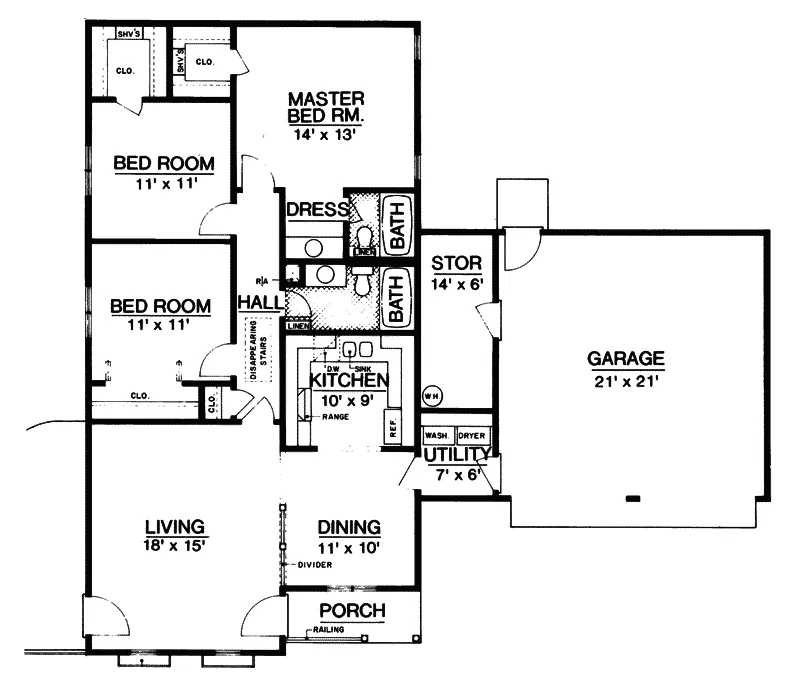 Country House Plan First Floor - Fisher Ranch Home 020D-0069 - Search House Plans and More