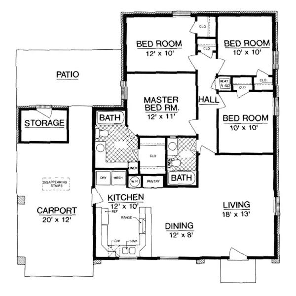 Ranch House Plan First Floor - Harmony Springs Ranch Home 020D-0075 - Search House Plans and More