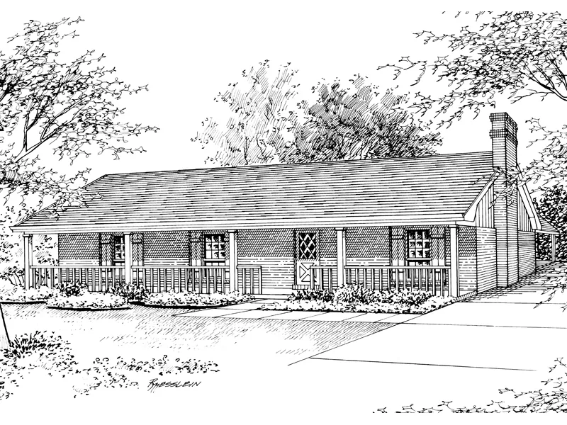 Traditional House Plan Front Image of House - Gregory Lane Country Ranch Home 020D-0085 - Search House Plans and More