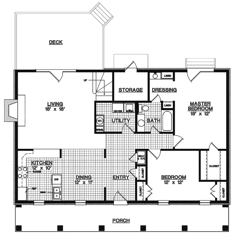 Colonial House Plan First Floor - Tilton Lowcountry Home 020D-0093 - Shop House Plans and More