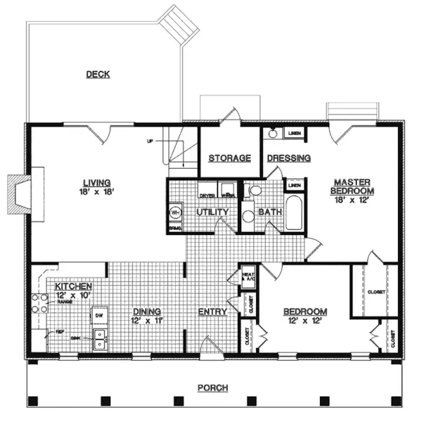 Country House Plan First Floor - Tilton Lowcountry Home 020D-0093 - Shop House Plans and More