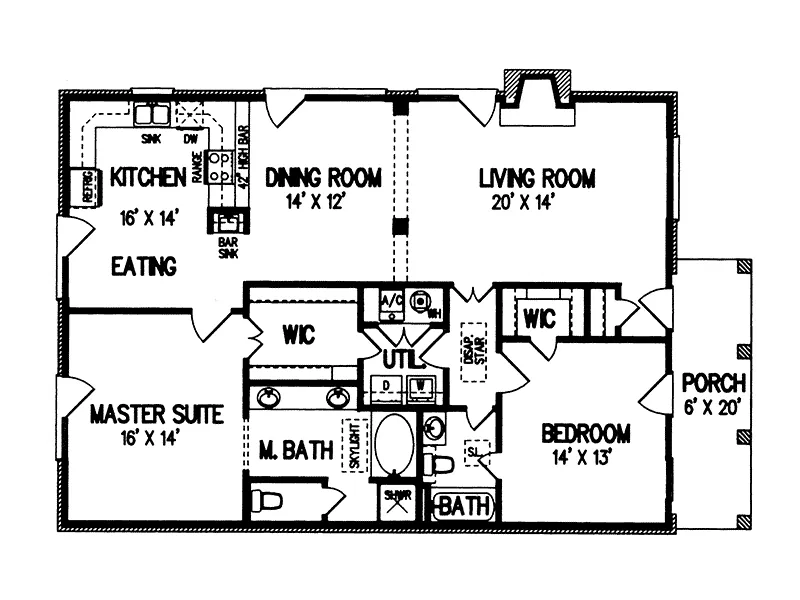 Southern House Plan First Floor - Penhurst Place Southern Home 020D-0094 - Shop House Plans and More