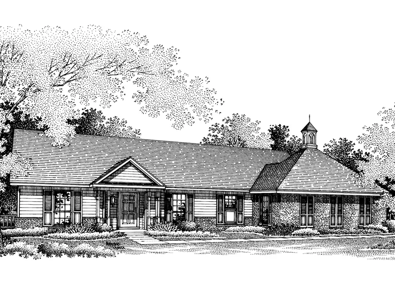 Southern Ranch Plan With Stately Style