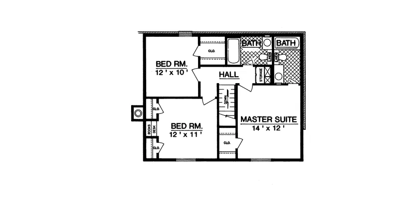 Farmhouse Plan Second Floor - Harvey Farm Country Home 020D-0102 - Search House Plans and More